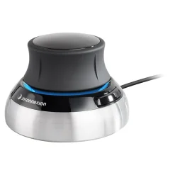3Dconnexion SpaceMouse Wired Ambidextrous USB Mouse, Black/Silver (3DX-700059)