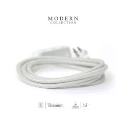 360 Electrical Habitat Modern Collection 15' Extension Cord, 3-Outlet, Titanium (360429-TI-8ES)