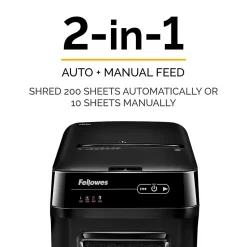 Fellowes AutoMax 200M 200 Sheet Micro-Cut Personal Shredder (4656201)