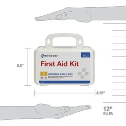 First Aid Only Plastic Weatherproof First Aid Kit, ANSI 2021 Class A, 10 People, 76 Pieces (91322)