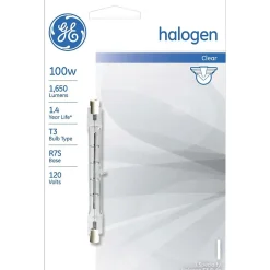 GE 100 Watt Clear T-3 Double Ended Halogen (22489/22486)