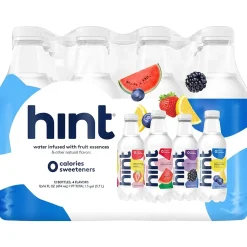 Hint White Variety Pack Purified Water, 16 fl. oz., 12 Bottles/Carton (00349)