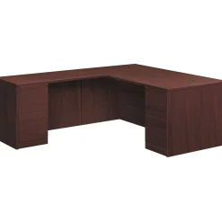 HON 10500 Series L-Station, Right, Mahogany Finish