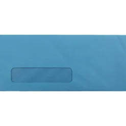 JAM Paper #10 Business Window Envelope, 4 1/8" x 9 1/2", Blue, 50/Pack (5156476I)
