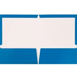 JAM Paper Glossy 2-Pocket Portfolio Folder, , 6/Pack (385Gbua) Blue Best