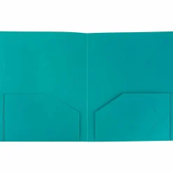 JAM Paper Heavy Duty 2-Pocket Folder, Teal Blue, 6/Pack (383hted) Best
