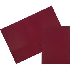 JAM Paper 2 Pocket Cardstock Presentation Folder, Burgundy, 25/Pack (386LBURA) Discount