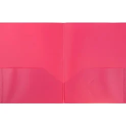 JAM Paper POP 2-Pocket Plastic Folders, Fuchsia Hot Pink, 6/Pack (382Efud) Hot
