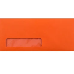 JAM Paper #10 Window Envelope, 4 1/8" x 9 1/2", Orange, 50/Pack (5156477I)