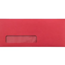 JAM Paper #10 Window Envelope, 4 1/8" x 9 1/2", Red, 25/Pack (1531052)