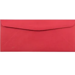 JAM Paper #10 Window Envelope, 4 1/8" x 9 1/2", Red, 25/Pack (1531052)