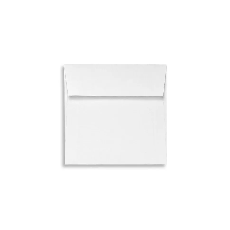 80 lb 5 3/4" x 5 3/4" Recycled Peel & Press Square Envelopes, White, 250/Box