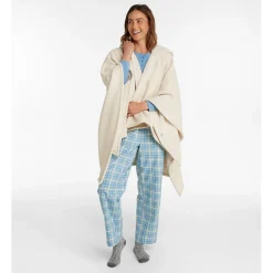 L.L.Bean Cozy Chenille Wearable Throw, Cream (1000248687)