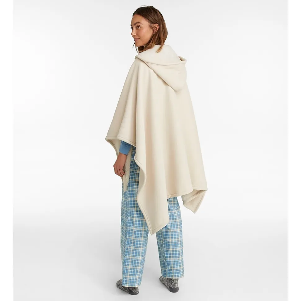 L.L.Bean Cozy Chenille Wearable Throw, Cream (1000248687)