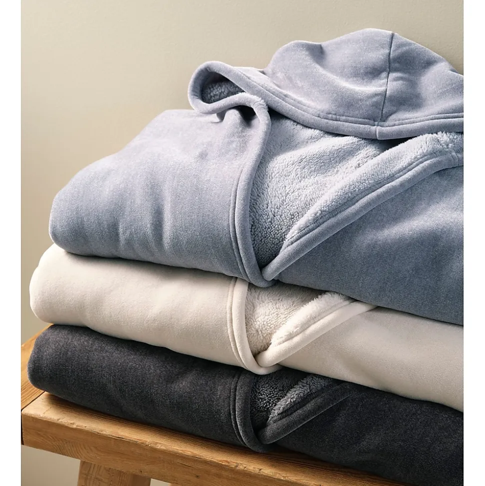 L.L.Bean Cozy Chenille Wearable Throw, Cream (1000248687)