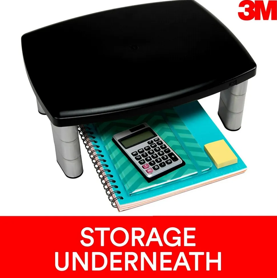 3M Adjustable Monitor Stand, Holds up to 80 lbs. Height Adjustable From 1 in. to 5 7/8 in. (MS80B)