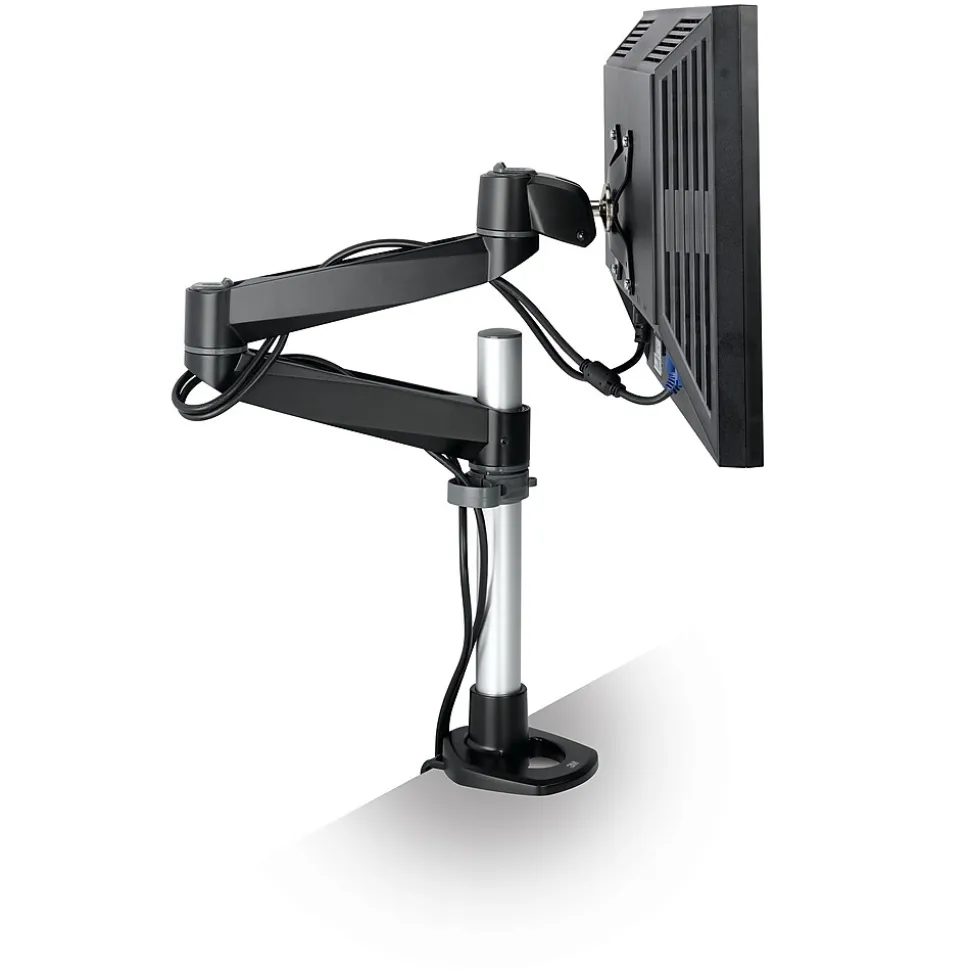 3M Dual-Swivel Monitor Arm, Up to 24" Monitor, Holds Up to 30 lbs., Black (MA140MB)