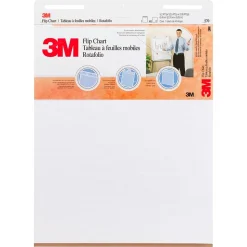3M Flip Chart Easel Pad, 25" x 30", 40 Sheets/Pad, 2 Pads/Carton (MMM570)