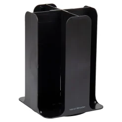 Mind Reader 4-Compartment Cup and Lid Carousel Coffee Countertop Organizer, Black (CDISP-BLK)