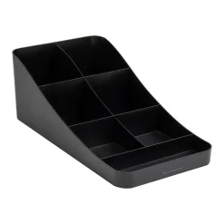 Mind Reader Plastic 7 Compartment Coffee Cup and Condiment Organizer, Black (COMP7-BLK)