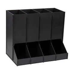 Mind Reader Plastic 4-Compartment Single Serve Coffee Pod Dispenser, 120 Pod Capacity, Black (CPODBK-BLK)
