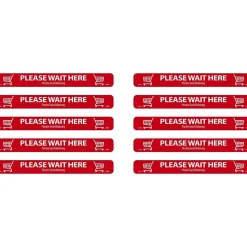 National Marker TexWalk® Floor Decal, "Please Wait Here," 2.25" x 20", Red/White, 10 (WFS80TX10)