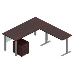 Offices To Go Superior Laminate 71" L-Shaped Desk, American Mahogany (TDOTG21-AML)