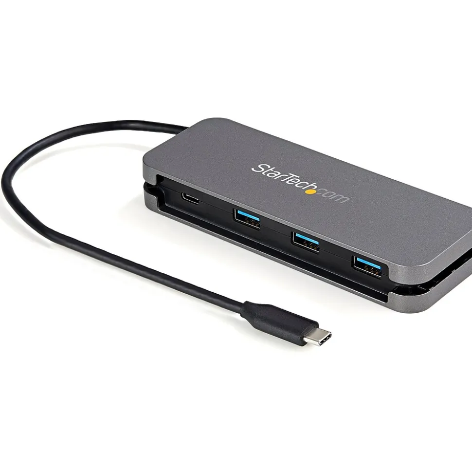 4 Port USB C Hub - 3x USB-A/1xUSB-C - 5Gbps USB 3.0 Type-C Hub (3.2 Gen 1) - Bus Powered - 11.2" Cable w/ Cable Management