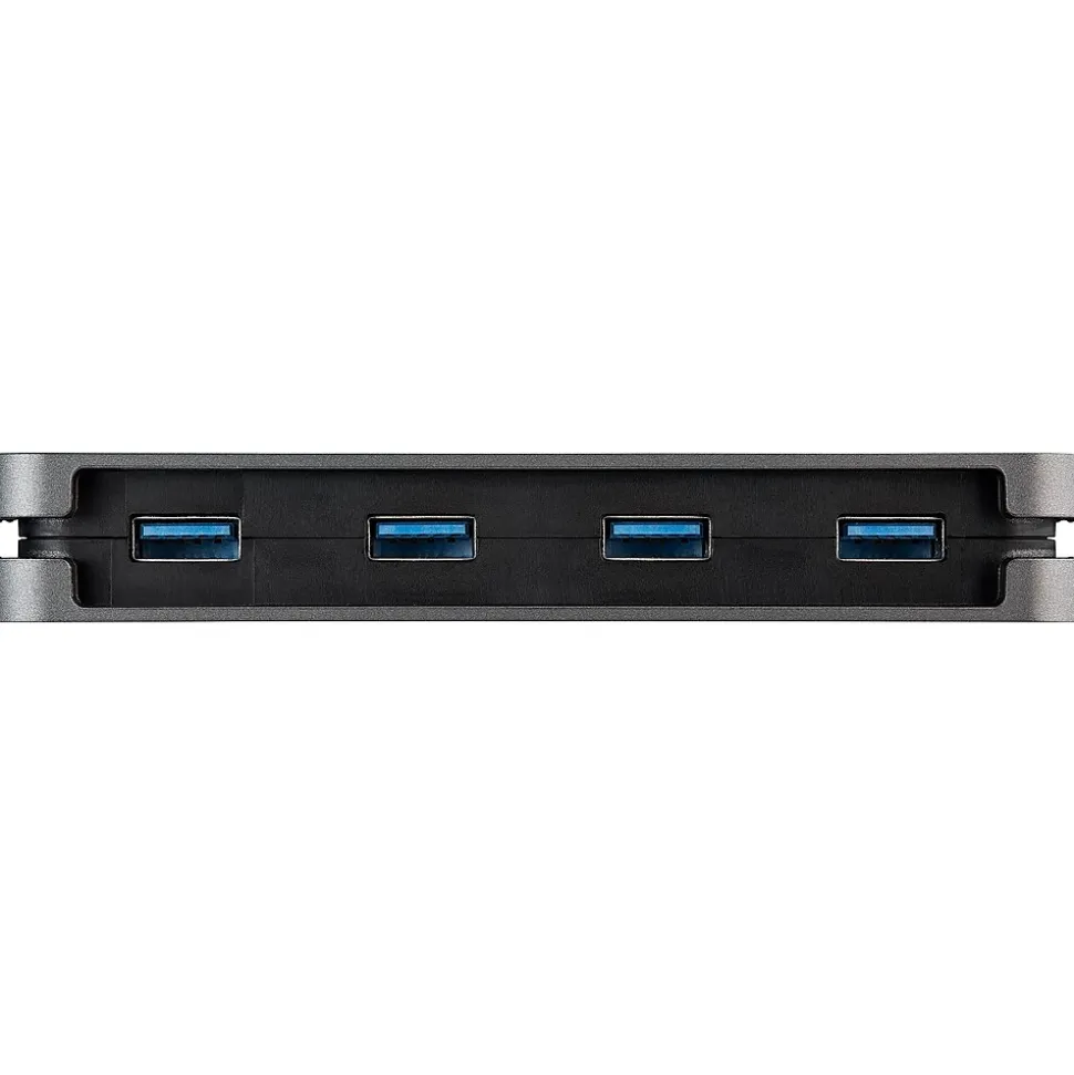 4 Port USB 3.0 Hub, 4x USB-A, 5Gbps Laptop/Desktop USB Type-A Hub, USB Bus Powered, 28cm Long Cable with Cable Management