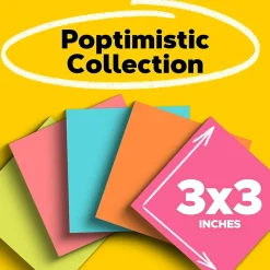 Post-it Notes, 3" x 3", Poptimistic Collection, 100 Sheet/Pad, 5 Pads/Pack (6545PK)