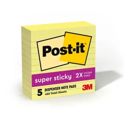 Post-it Super Sticky Pop-up Notes, 4" x 4", Canary Collection, Lined, 90 Sheet/Pad, 6 Pads/Pack (R440YWSS)