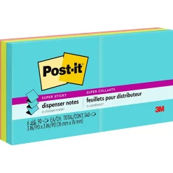 Post-it Super Sticky Pop-up Notes, 3" x 3", Supernova Neons Collection, 90 Sheet/Pad, 6 Pads/Pack (R330-6SSMIA)