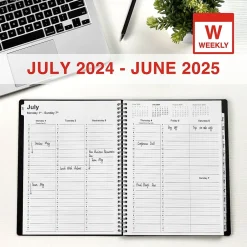 Staples 2024-2025 8" x 11" Academic Weekly & Monthly Appointment Book, Plastic Cover, Black (ST25499-23) Hot