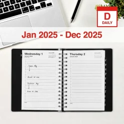 Staples 2025 5" x 8" Daily Appointment Book, Black (ST58452-25) Clearance