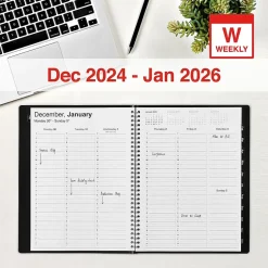Staples 2025 8" x 11" Weekly & Monthly Appointment Book, Faux Leather Cover, (TR21494-25) Black Clearance