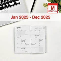 Staples 2025 3" x 6" Weekly & Monthly Planner, Black (ST12937-25) Clearance