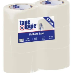Tape Logic® #5400 Flatback Tape, 3" x 60 yds., Natural White, 6/Case (T94854006PK)