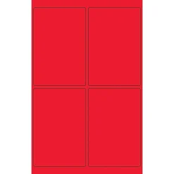 Tape Logic ® Rectangle Laser Labels, 4" x 6", Fluorescent Red, 400/Case (LL186RD)