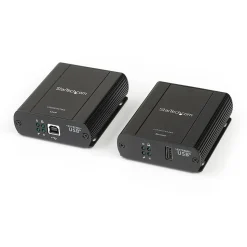 USB 2.0 Extender over Cat5e or Cat6 Ethernet Cable - 330ft/100m USB 2.0 Extender Adapter Kit w/ ESD & Metal Case - Powered