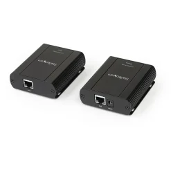 USB 2.0 Extender over Cat5e or Cat6 Ethernet Cable - 330ft/100m USB 2.0 Extender Adapter Kit w/ ESD & Metal Case - Powered