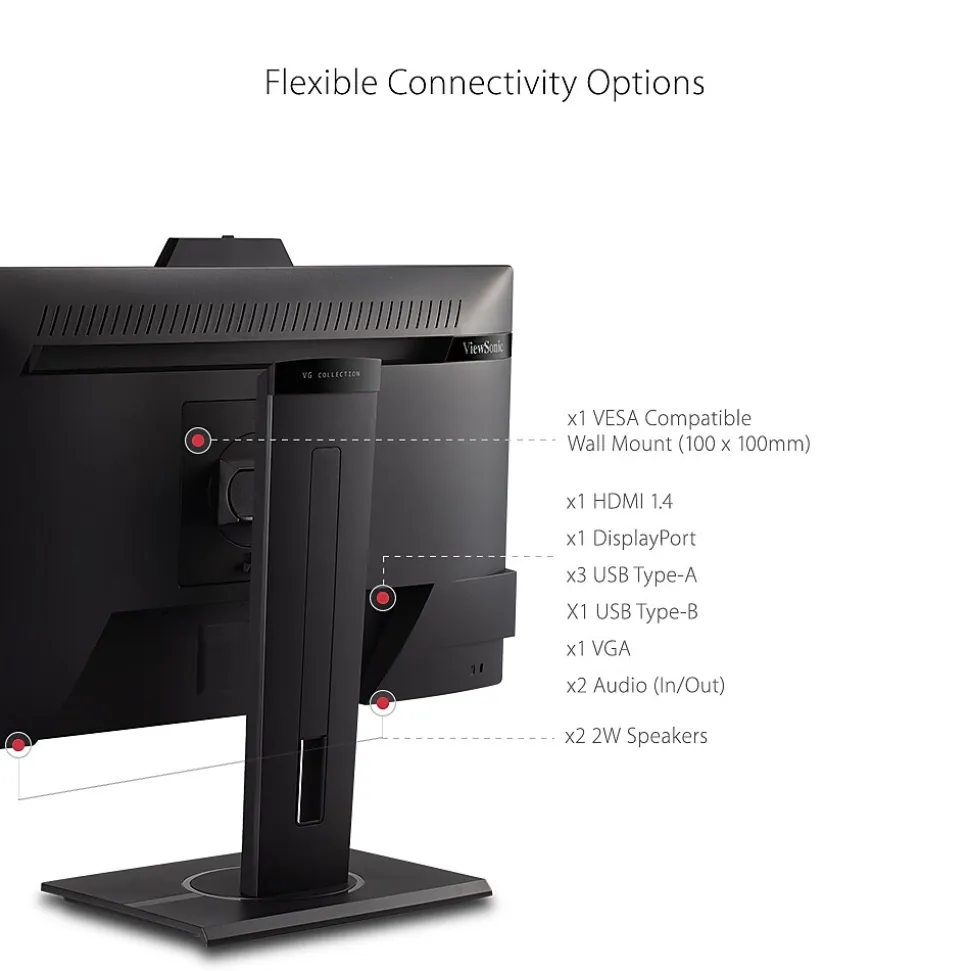 ViewSonic Ergonomic 24" 60Hz LCD Monitor, Black (VG2440V)