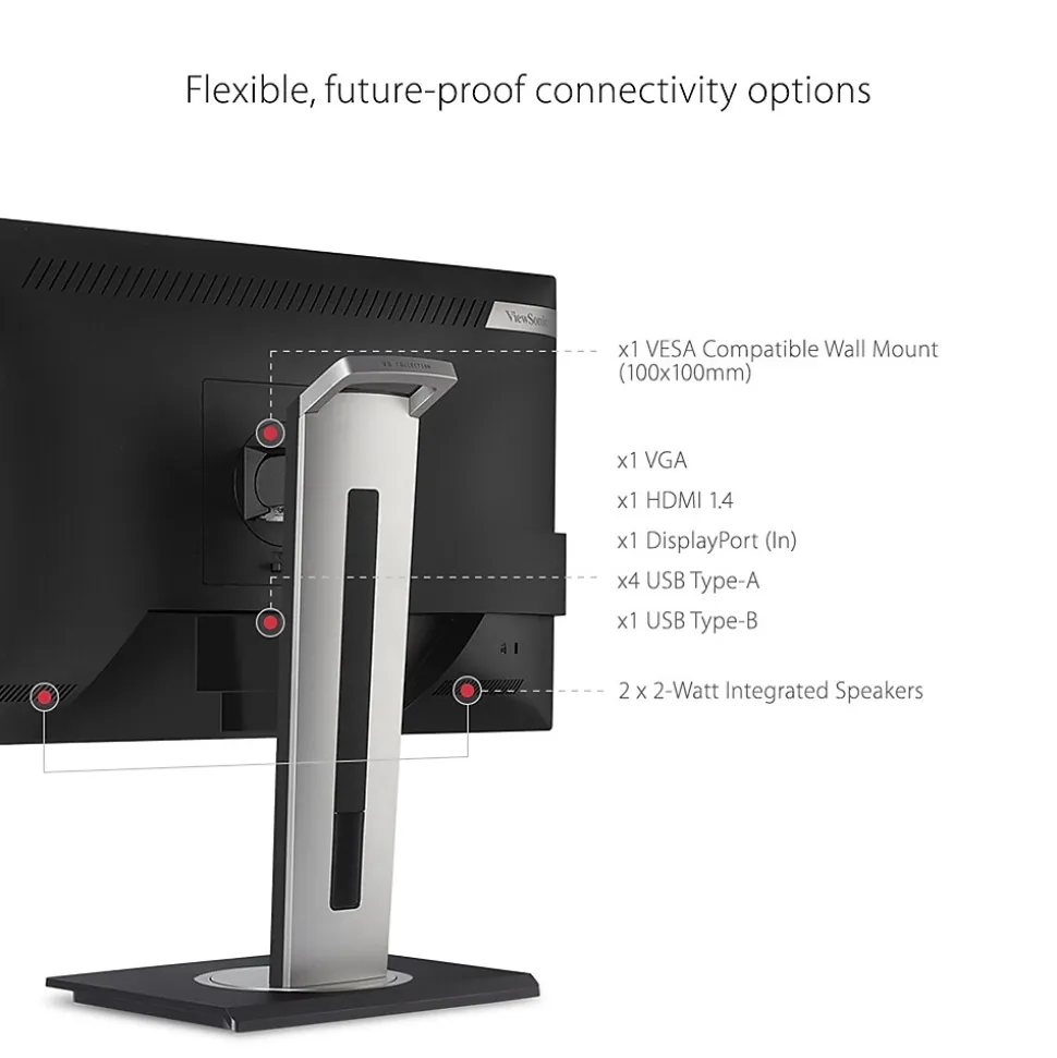 ViewSonic Ergonomic 24" 60 Hz LED Monitor, Black (VG2448A)