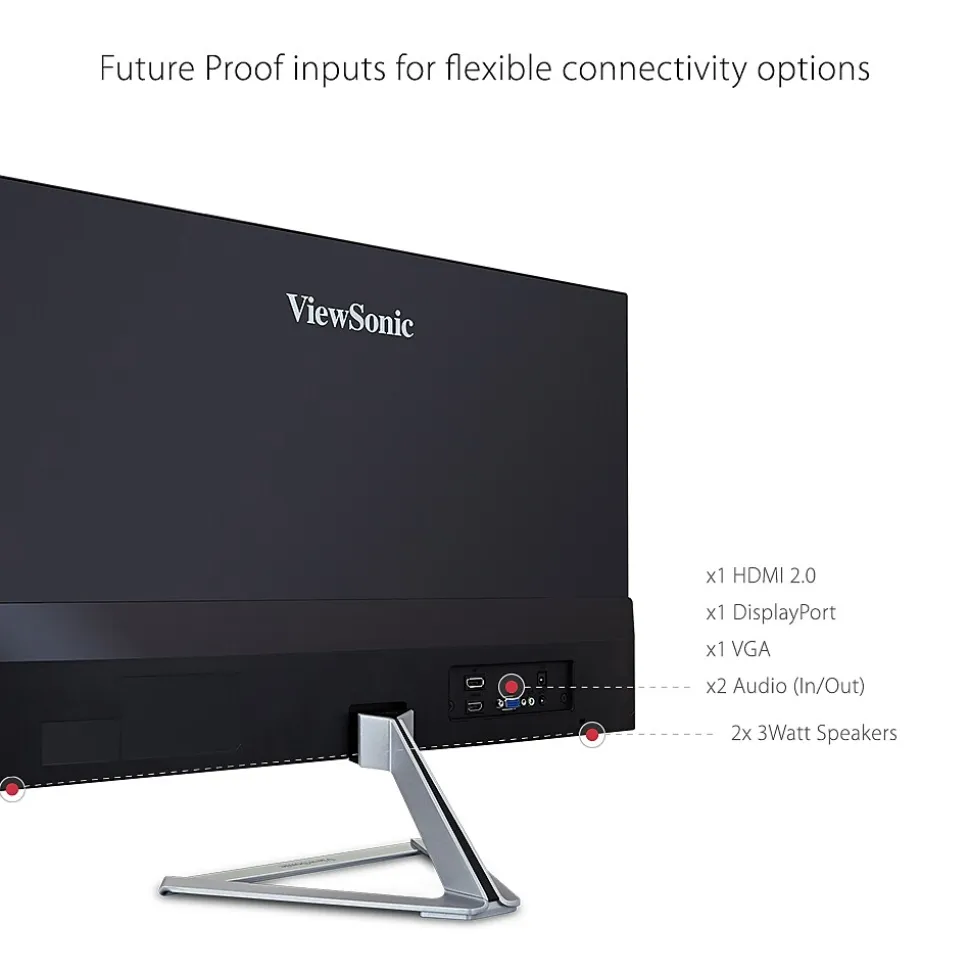 ViewSonic 27" 100Hz LED Monitor, Black/Silver (VX2776-SMHD)