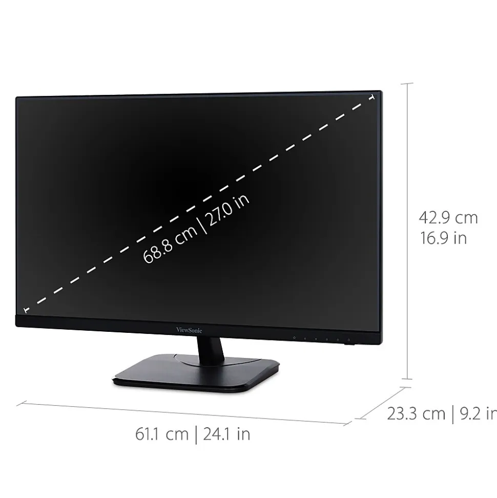 ViewSonic 27" 100 Hz LED Monitor, Black (VA2756-MHD)