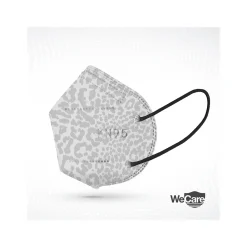 WeCare Leopard Print Disposable KN95 Fabric Face Masks, One Size, Assorted Colors, 20/Pack (WMN100121)