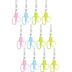 Westcott Kleencut 5" Kids Stainless Steel Scissors, Blunt Tip, Assorted Colors, 12/Pack (ACM42516-12)