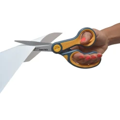 Westcott Titanium Bonded Non-Stick 8" Scissors, Adjustable Glide, Pointed Tip, Gray/Yellow (14849) Outlet