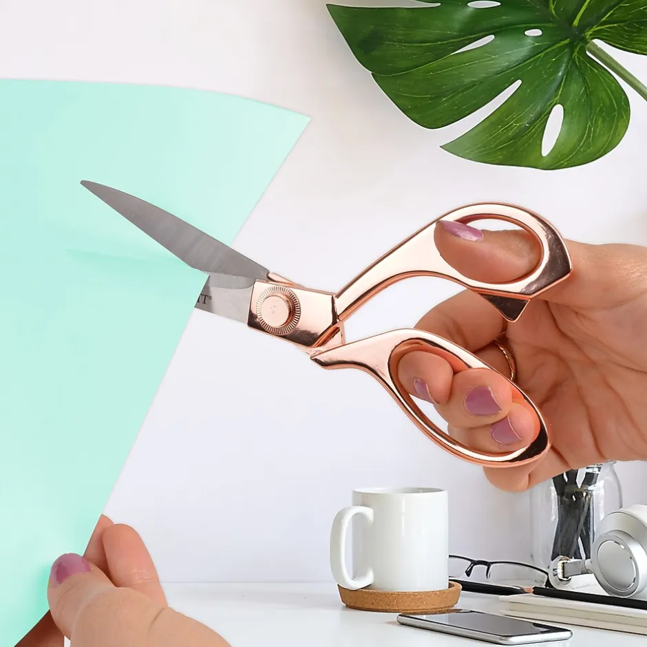 Acme United Westcott® Vintage 8" Stainless Steel Heavy Duty Scissors, Pointed Tip, Rose Gold Finish (16968) Clearance